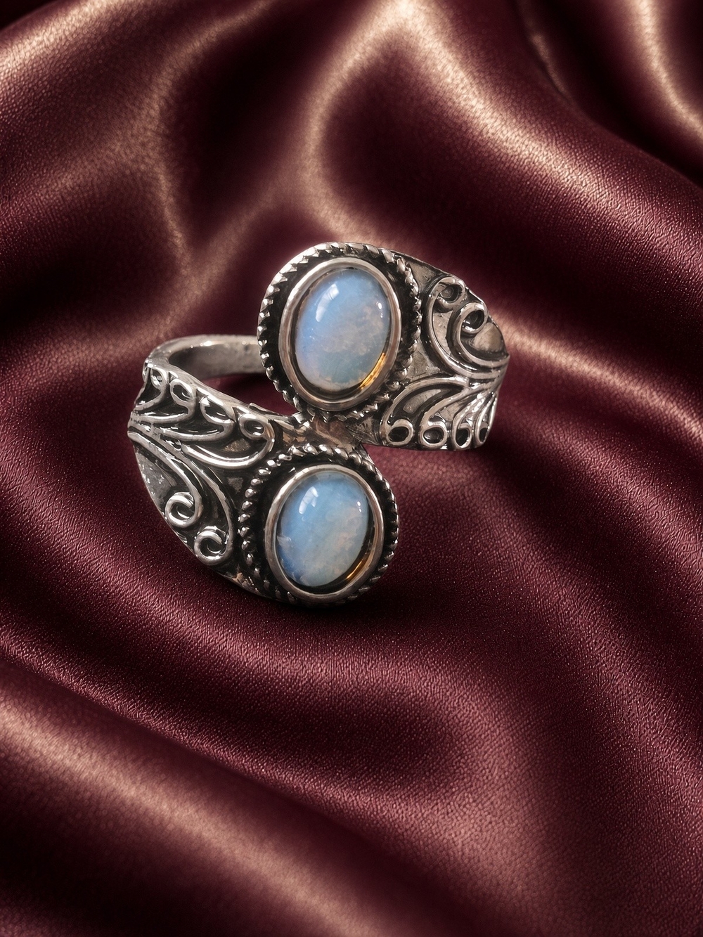 New.Ring Moonstone Wrap Ring - Blue Moonstone 7,5-sz